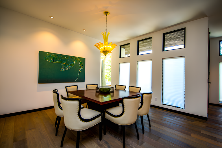Elegant dining area with modern design